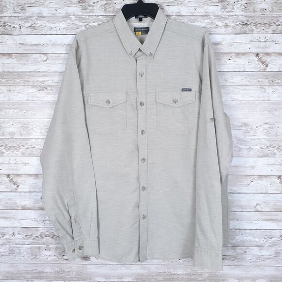 Eddie Bauer Other - Eddie Bauer Mens Linen Shirt L Back Vent 874